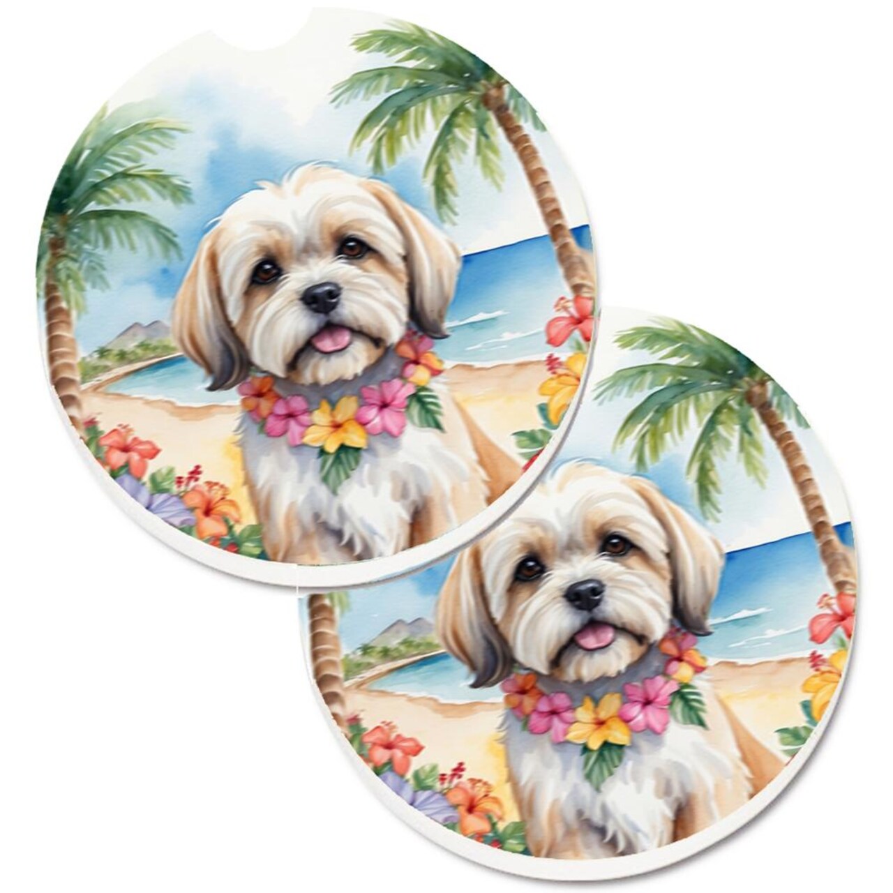 Edge Collections - Multicolor - Coastal Tropical Car Coasters for Cup Holders